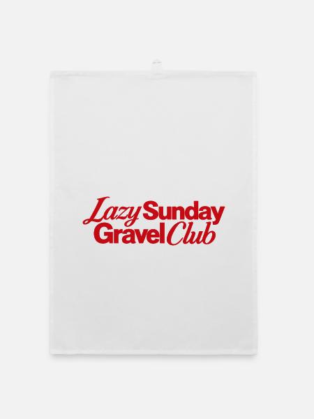Lazy Sunday Gravel Club Logo - Organic Geschirrtuch - Weiß