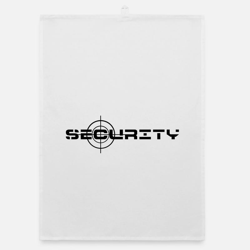 Security, security, property protection - Organic dish towel - white