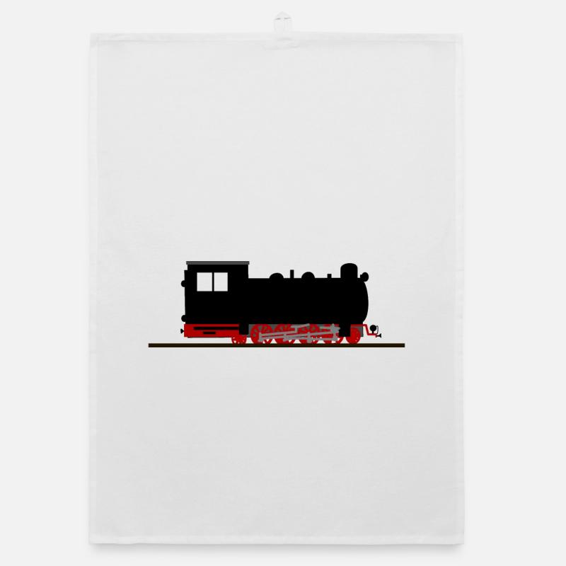 Dampflok Eisenbahn Schmalspurbahn Nostalgie - Organic Geschirrtuch - Weiß