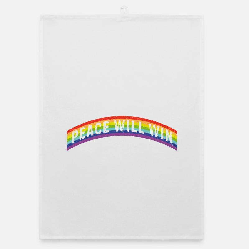 Rainbow Regenbogen Peace will win Organic Geschirrtuch