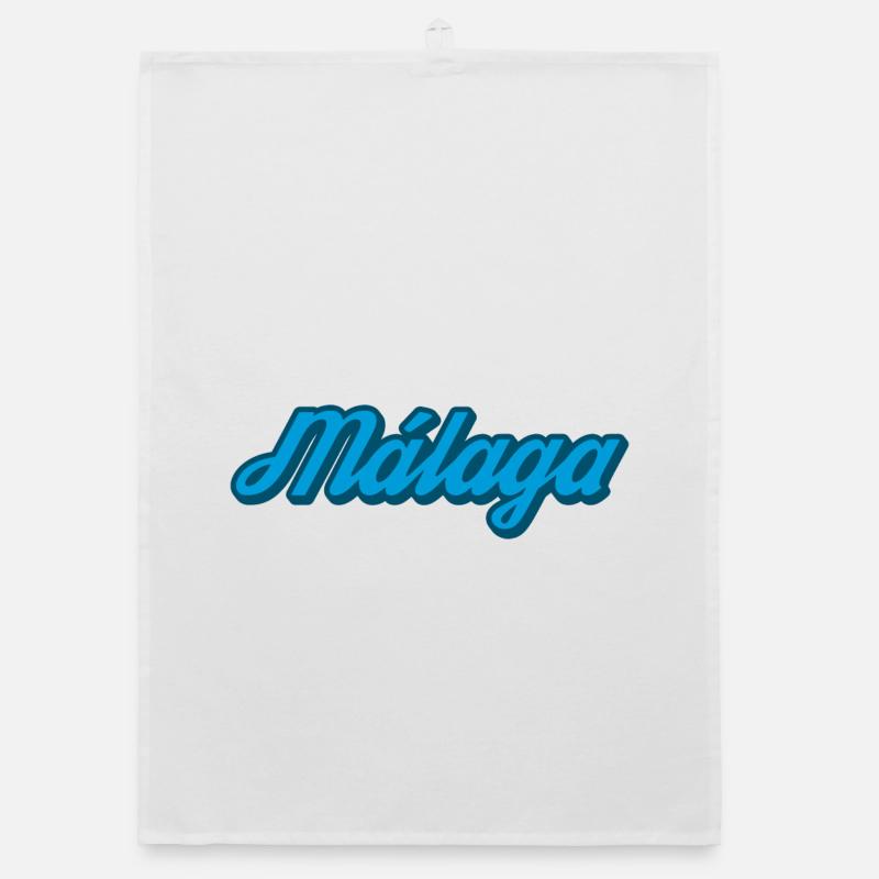Málaga Coastal Script Blue Organic dish towel