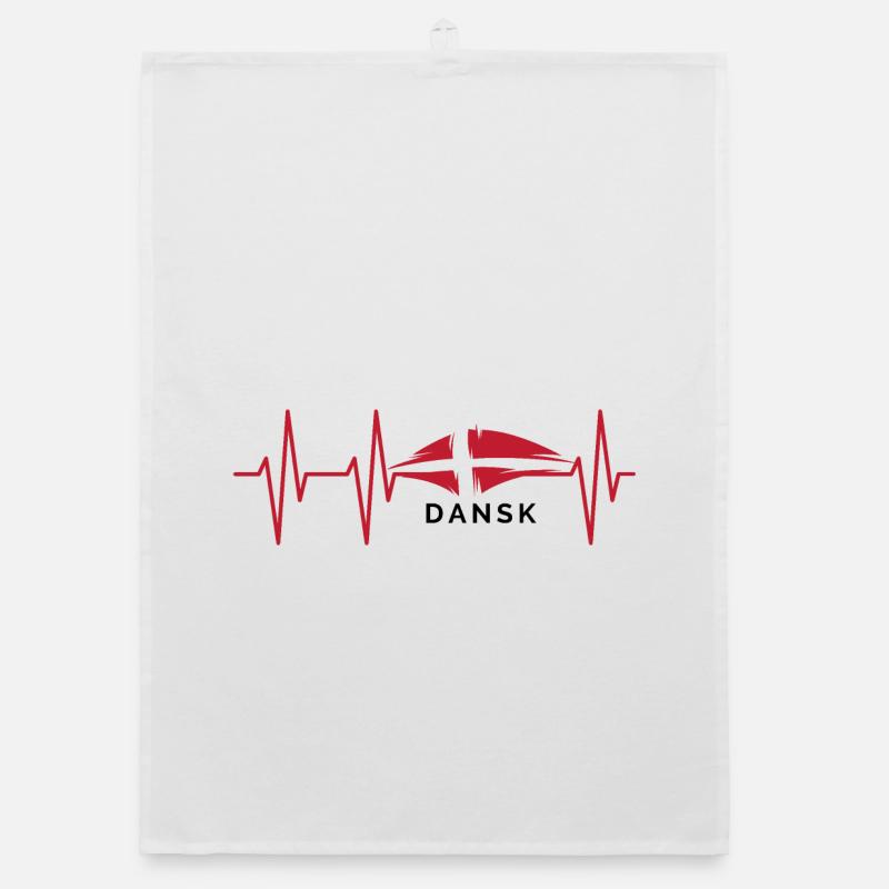 pulse dansk heartbeat denmark illustration icon Organic dish towel