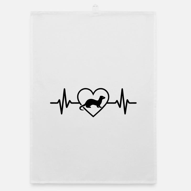 Frettchen Herz Organic Geschirrtuch