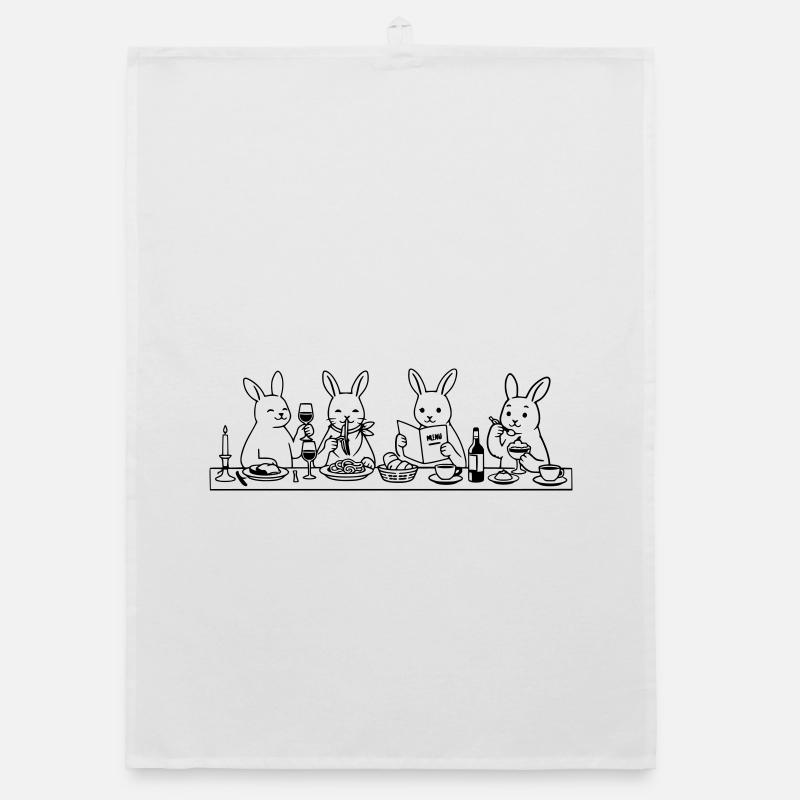 Dining Rabbits Organic Geschirrtuch