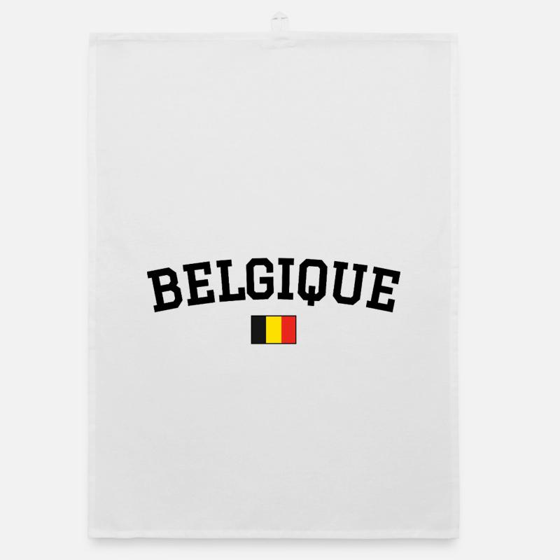 Belgium Flag Design Black Organic dish towel