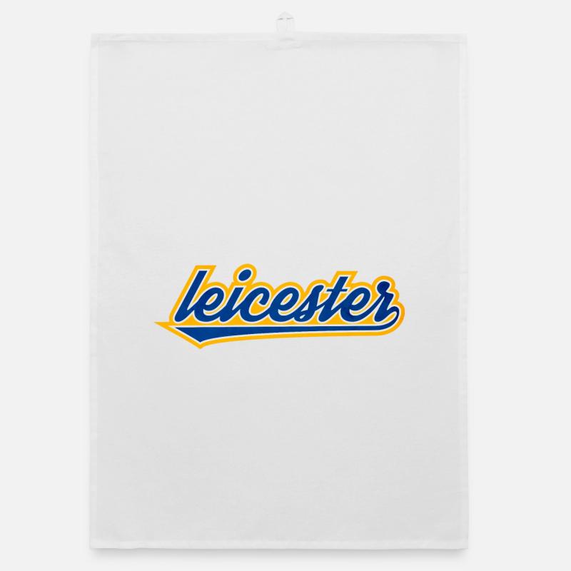 Leicester Script Swoosh auf Kleidung Organic Geschirrtuch