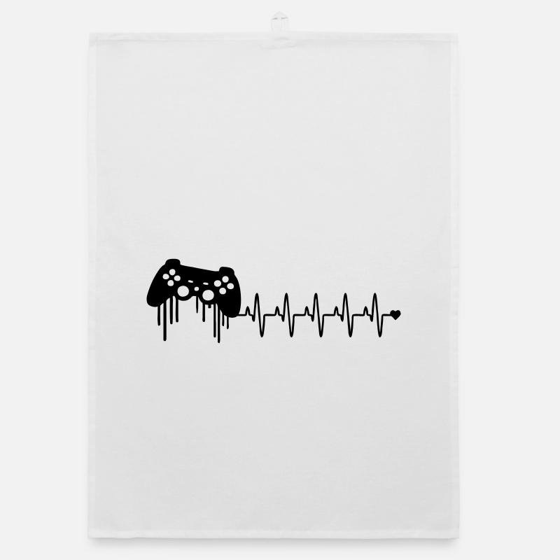 Gaming Controller Heartbeat Organic dish towel