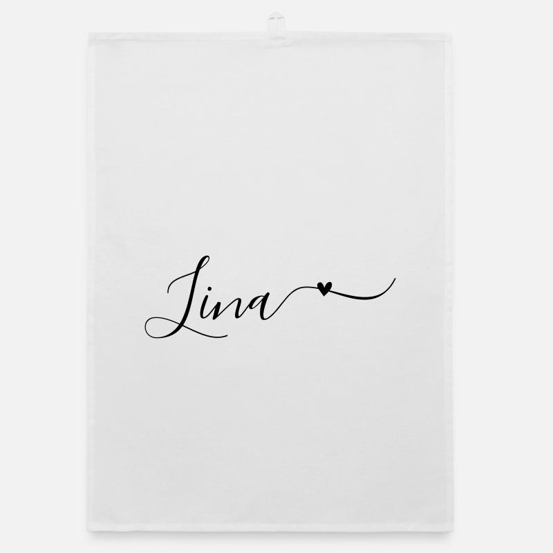 Lina Name First Name Decorative Organic dish towel