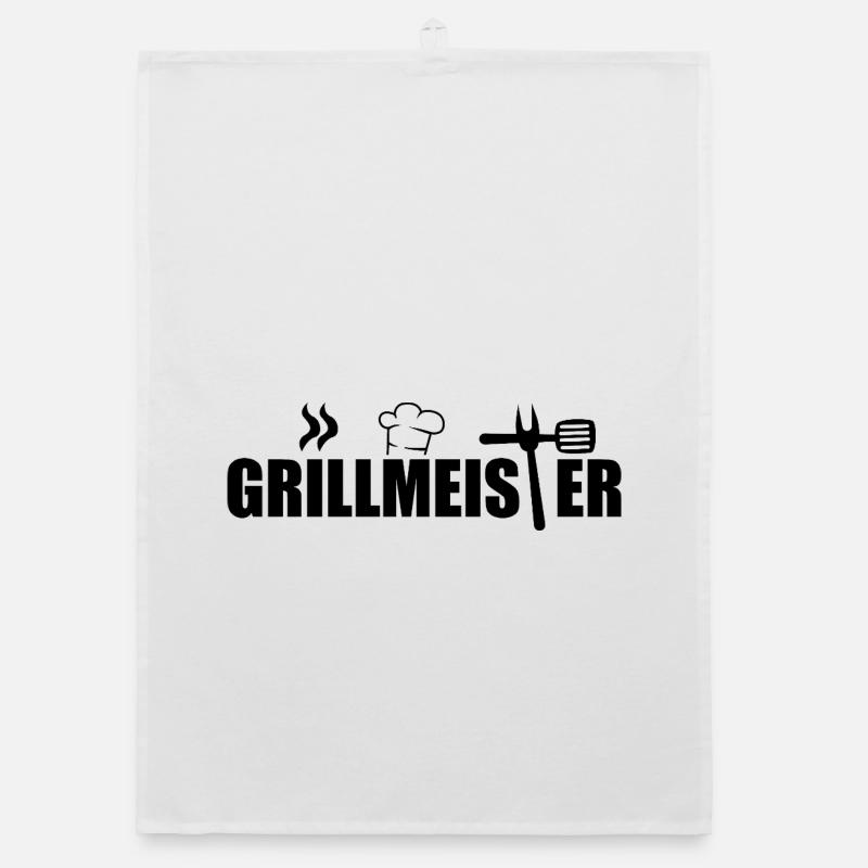 Grill Master BBQ Chef Icon Motif Graphic Organic dish towel