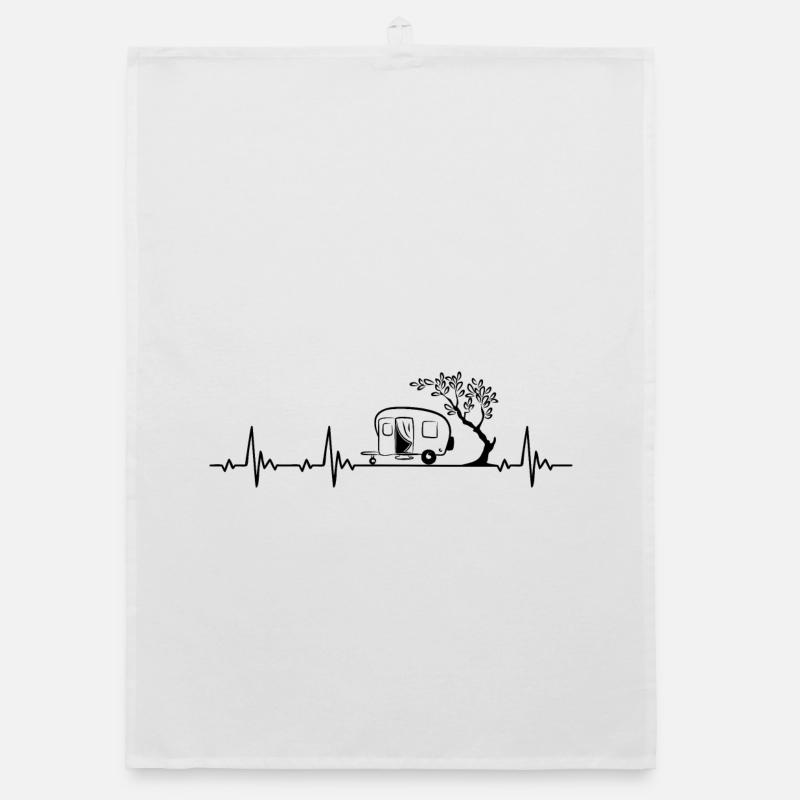 Caravan Camping Heartbeat frequency pulse ECG Organic dish towel