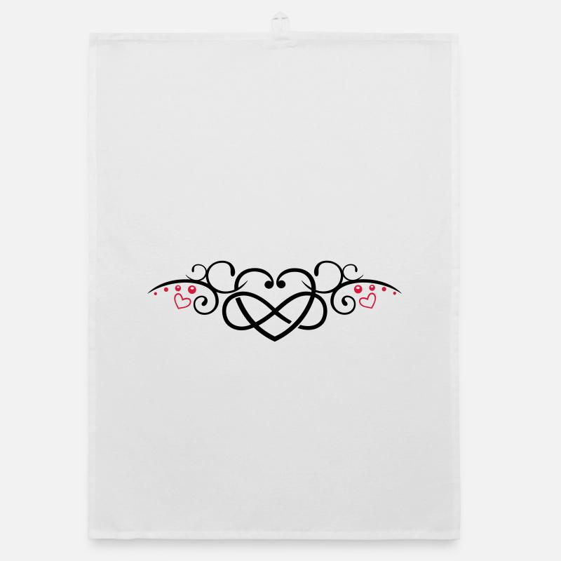 Heart with infinity symbol, Tribal & tattoo style Organic dish towel