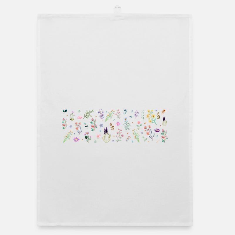 Midnight Bloom Botanical Print Organic dish towel