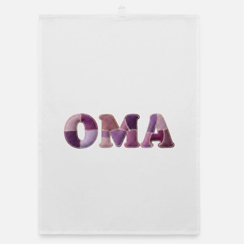 OMA Patchwork Stoff Design Geschenkidee Organic Geschirrtuch