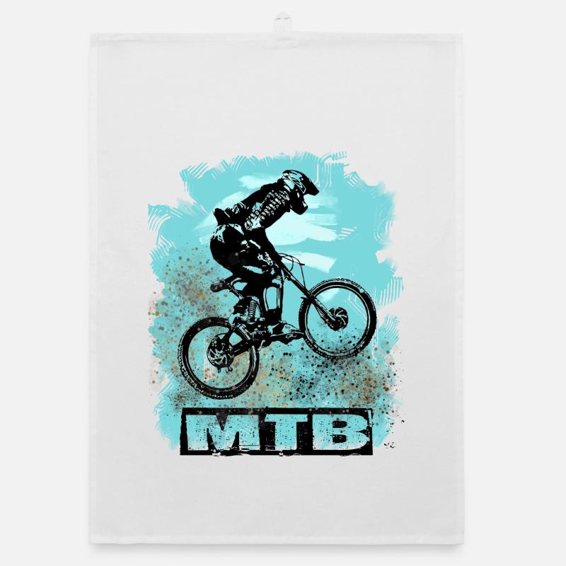 MTB Bike - Organic Geschirrtuch - Weiß