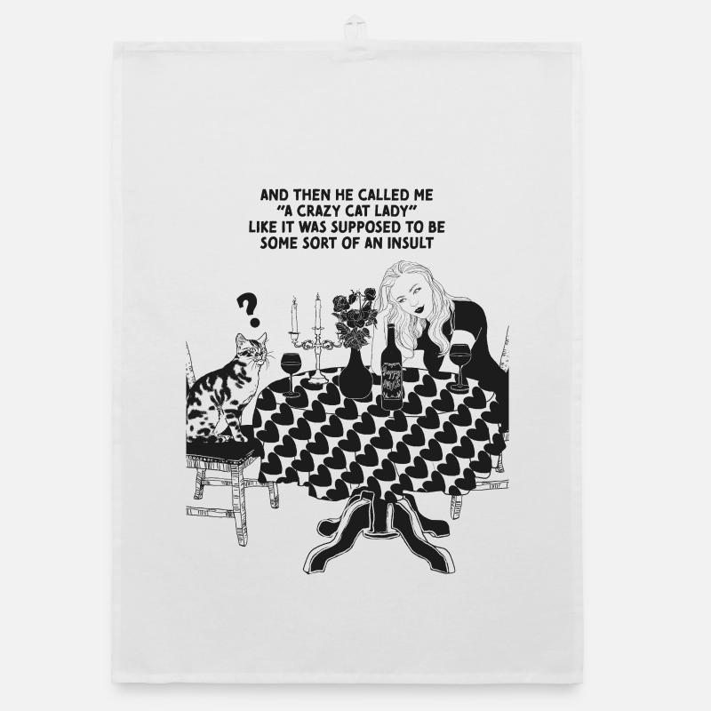 DAME CHAT FOLLE Torchon bio