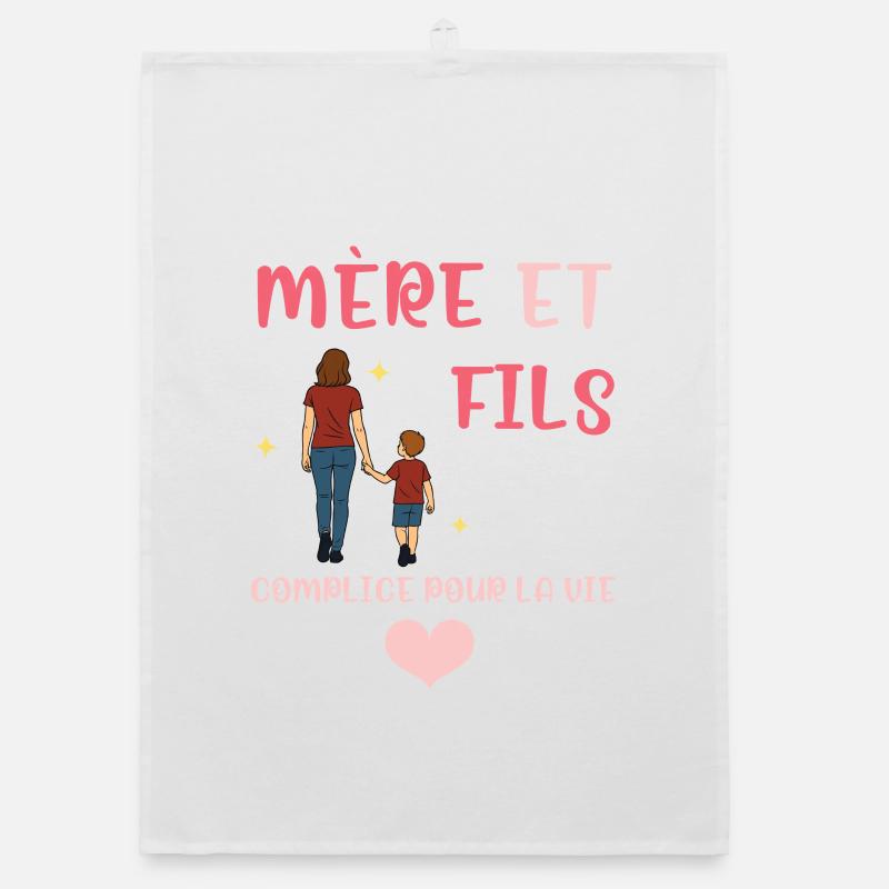 Mother and Son Unconditional Love Gift Affection Organic dish towel