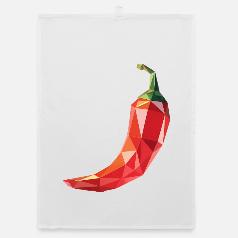 Piment - Cool Low Poly Logo Végétal Torchon bio