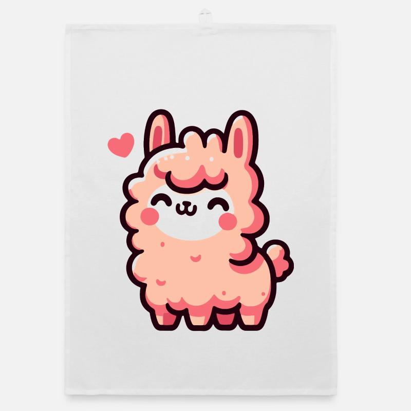 Alpaca Plush Pastel Heart Organic dish towel
