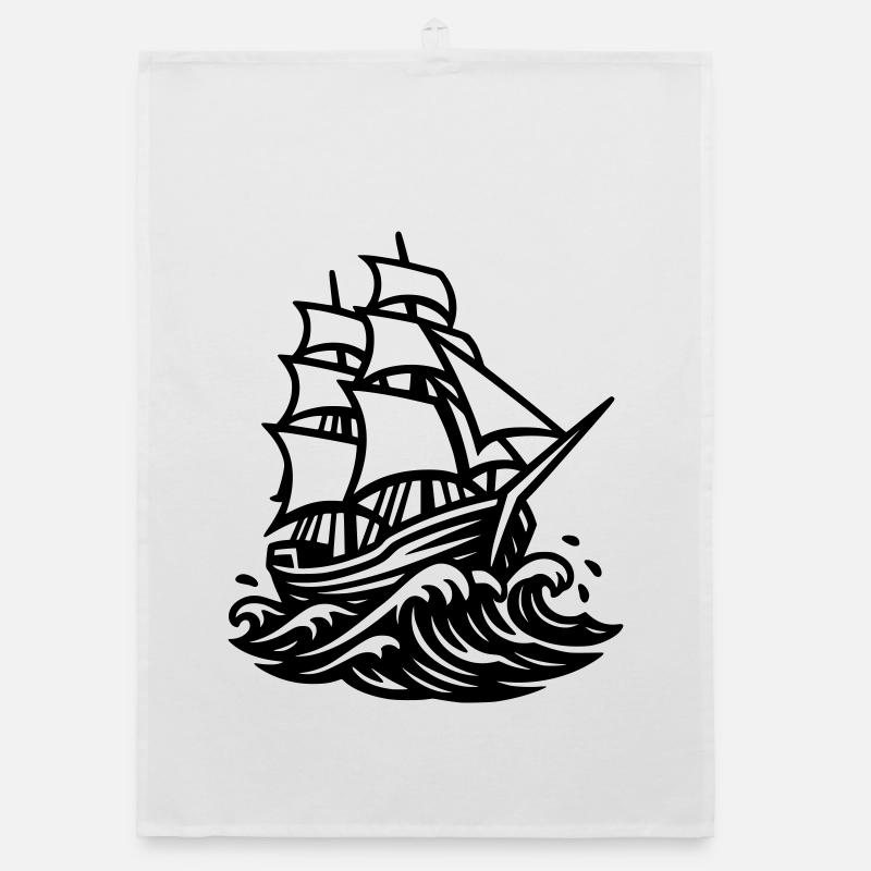 Segelschiff Organic Geschirrtuch
