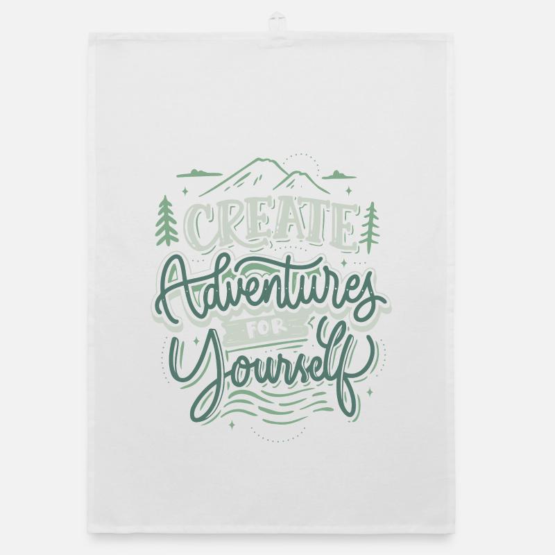 Create Adventures for Yourself – Vintage Saying Organic dish towel