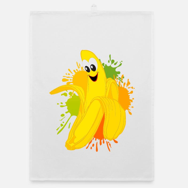 Explosion de couleur banane joyeuse Torchon bio