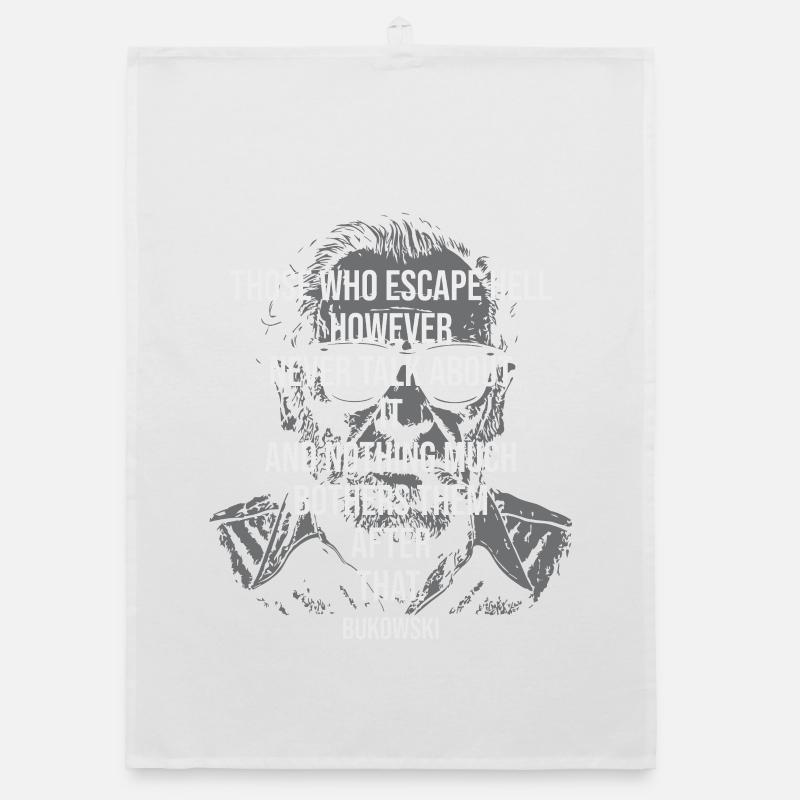 Grritty Bukowski Porträt-Tee Organic Geschirrtuch