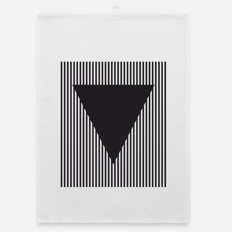 Triangle inversé sur champ rayé Torchon bio