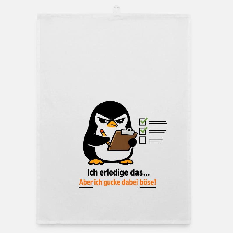 Ich mach das Pinguin lustiger Büro Spruch Organic Geschirrtuch