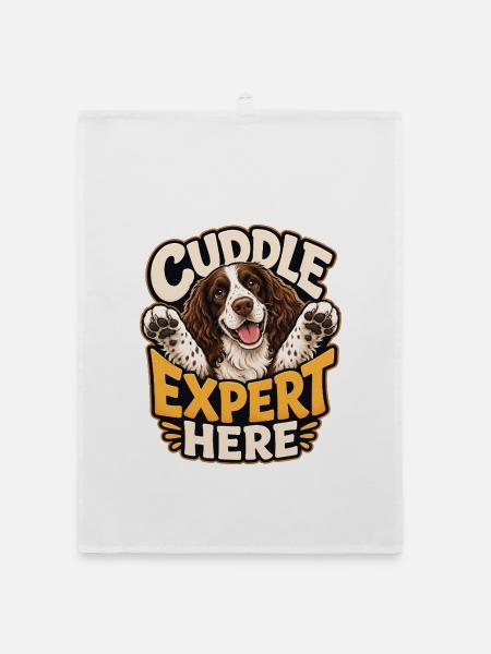 Englischer Springer-Spaniel - Organic Geschirrtuch - Weiß - Vorne