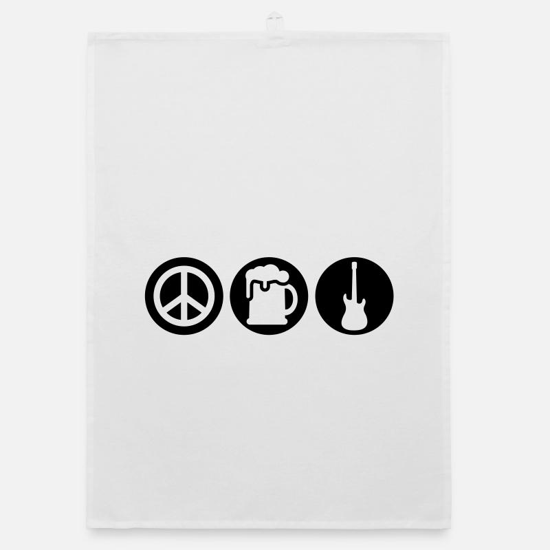 Peace | Beer | Rock | Frieden | Bier | Rock & Roll Organic dish towel