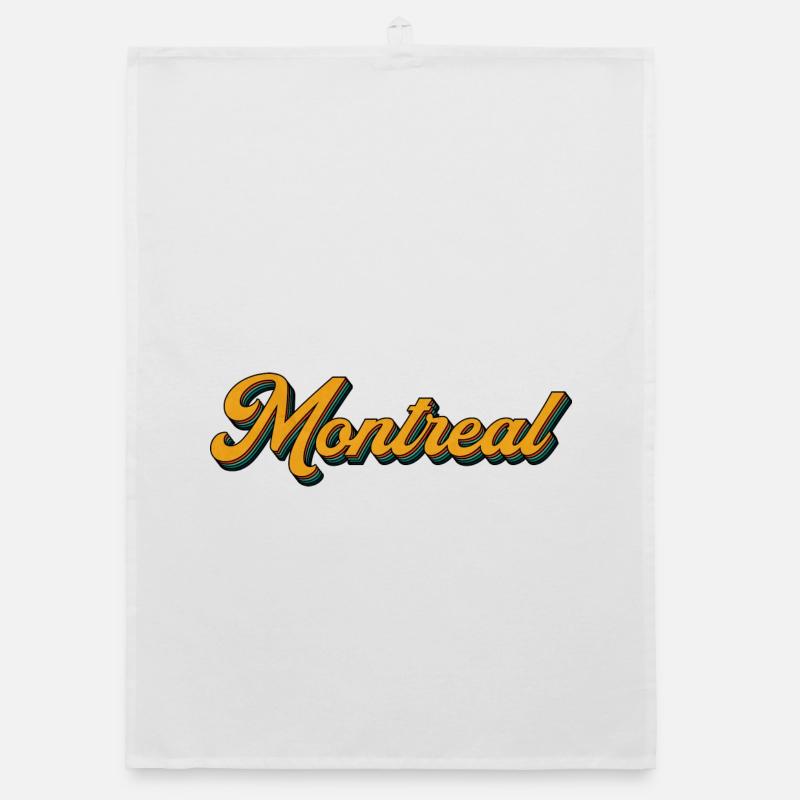 Montreal Retro Script Multicolor Shadow Organic Geschirrtuch