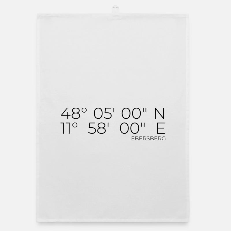 Coordinates Ebersberg, Bavaria Organic dish towel