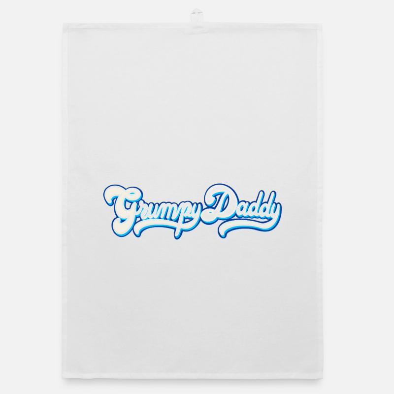 Grumpy Daddy Script - Color "Whipped Cream" Organic dish towel
