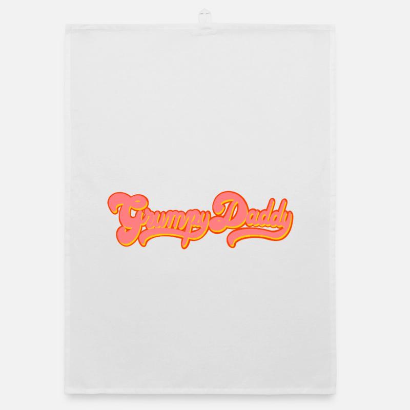Grumpy Daddy Retro Script - Farbe "Exploitation" Organic Geschirrtuch