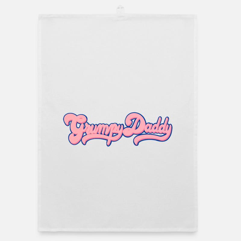 Grumpy Daddy Retro Script - Farbe "Bubble Gum" Organic Geschirrtuch