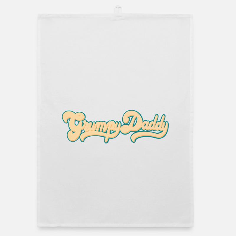 Grumpy Daddy Retro Script - Farbe "Groovy Baby" Organic Geschirrtuch