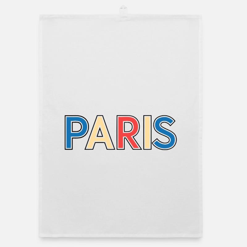 Paris rétro multicolore Torchon bio
