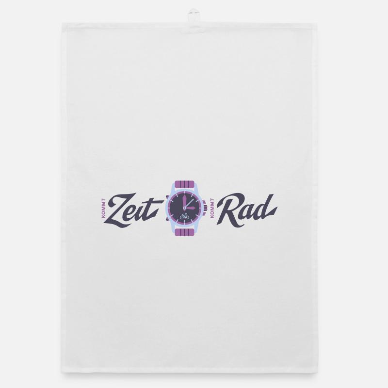 TimeWheel Clock with Bicycle Graphic Organic dish towel