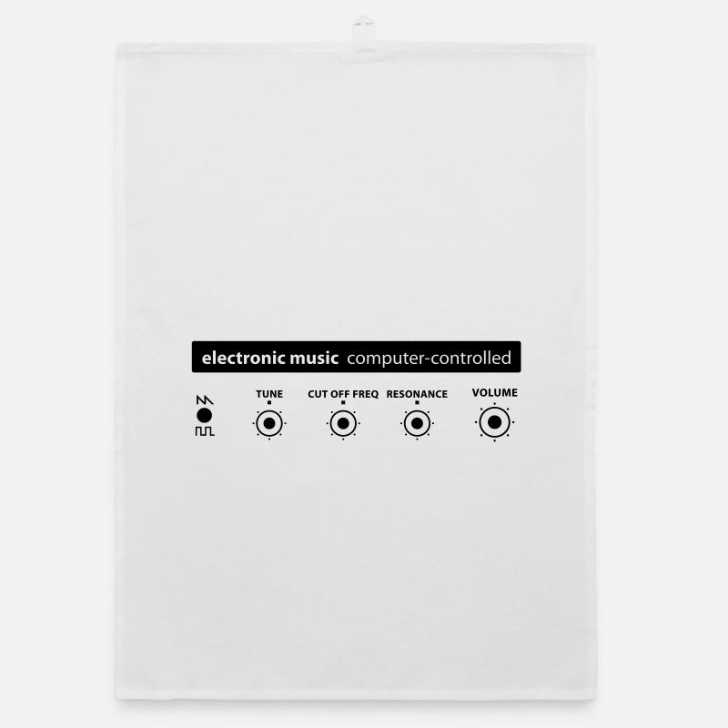 electronic music - Organic Geschirrtuch - Weiß