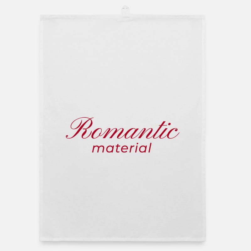 Typografie-Design Romantic Material - Organic Geschirrtuch - Weiß