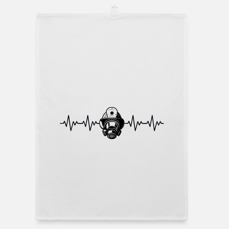 Pompier, pompier, pompier, ECG Battement de cœur Torchon bio