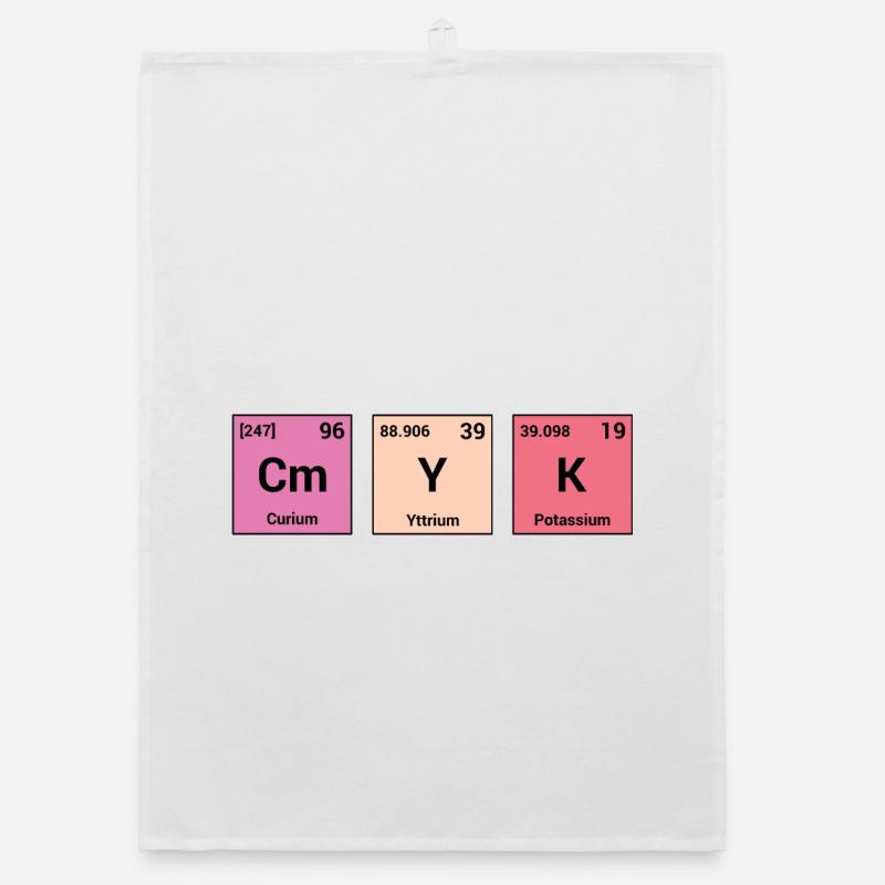 CMYK in periodic elements Organic dish towel
