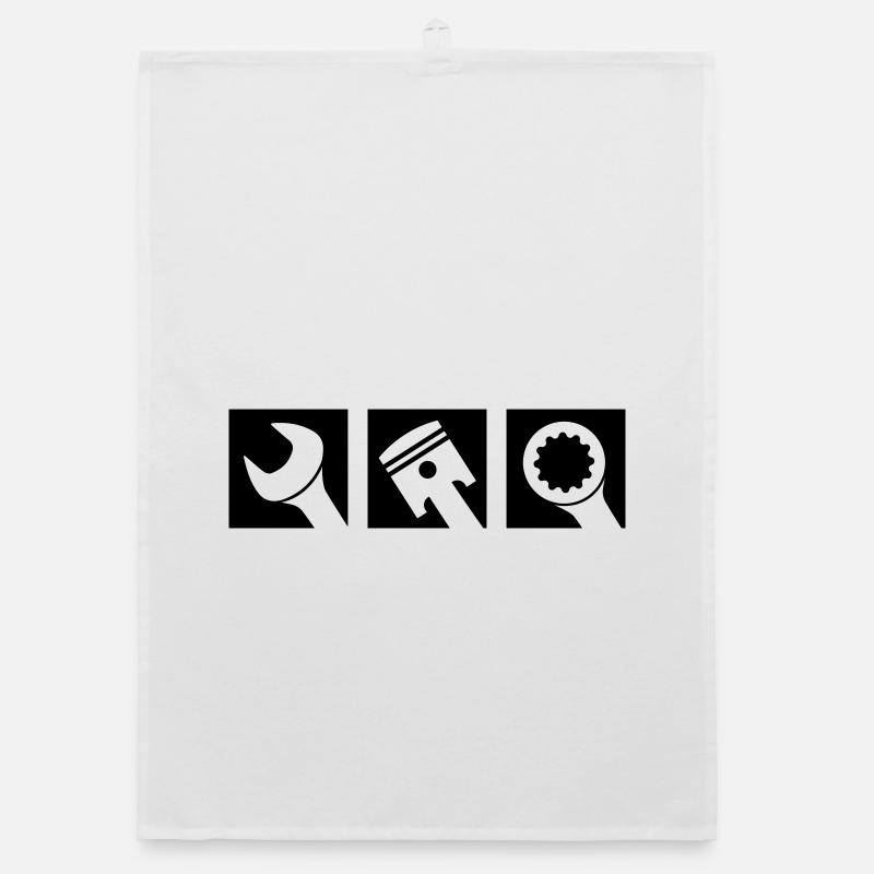 Piston and Wrench Logo Organic dish towel