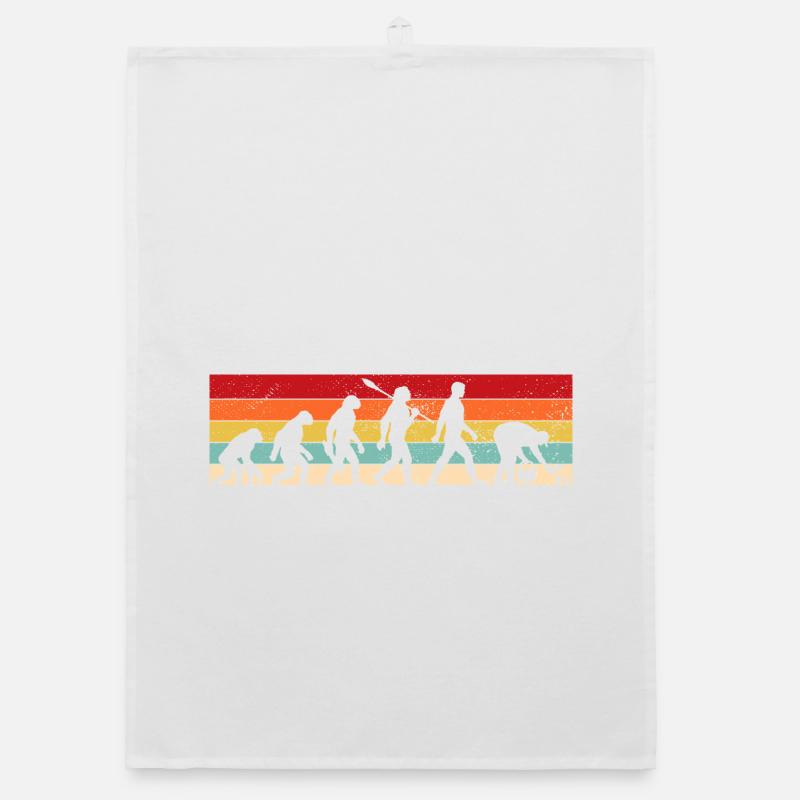 Evolution Cueilleur de champignons, Cueillette de champignons Vintage Torchon bio