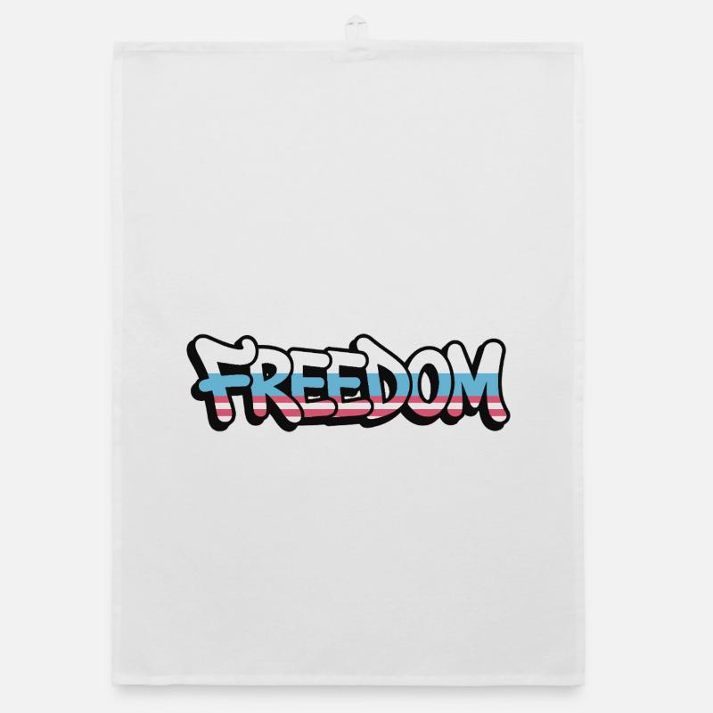 Freedom Typography Statement Design Organic dish towel