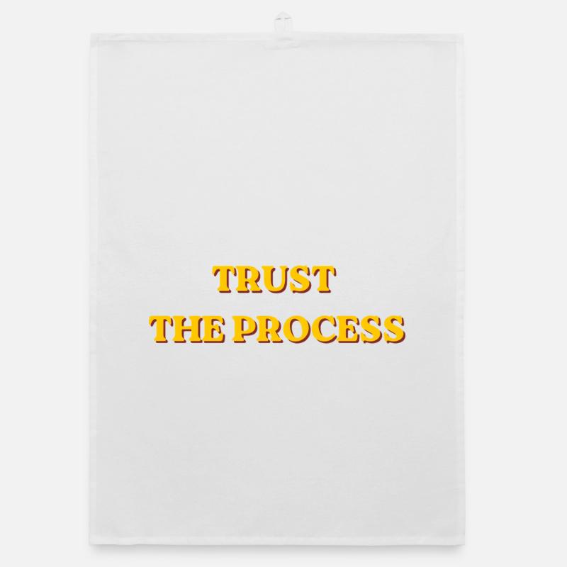 Faites confiance au processus Typographie rétro motivationnelle - Torchon bio - blanc