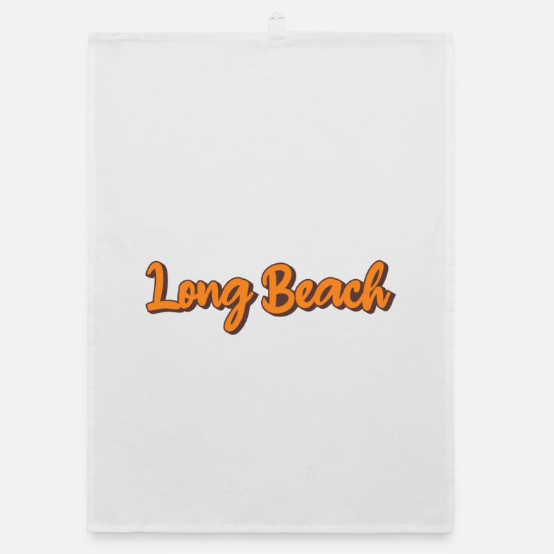Long Beach Retro Script Organic dish towel