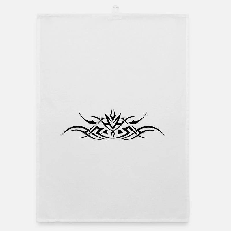 Tribal 3 von Helfspawn - Organic Geschirrtuch - Weiß