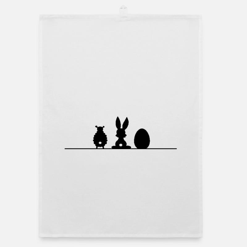 Easter Bunny Sheep Easter Egg Shadow Organic dish towel