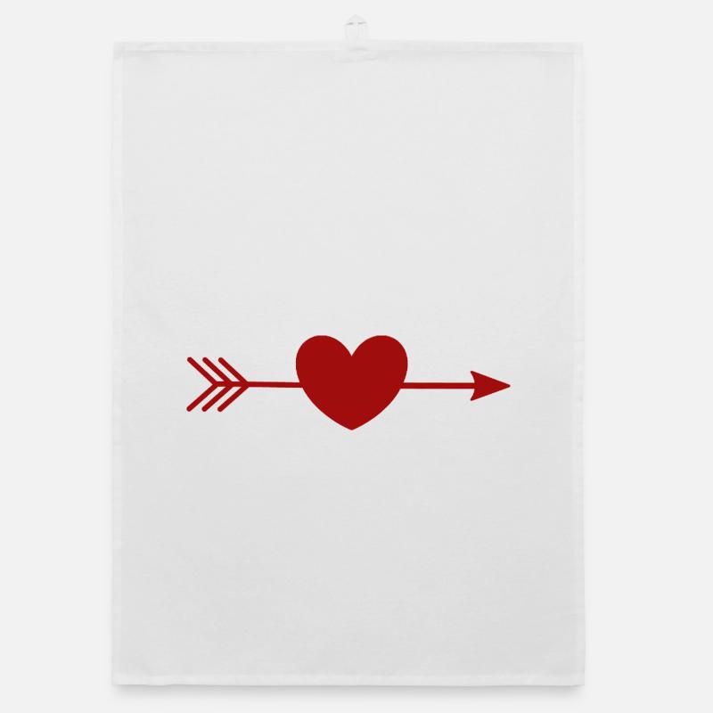 red heart red gift valentine's day Organic dish towel